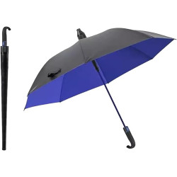 Double layer golf umbrella with automatic straight stem