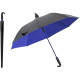 Double layer golf umbrella with automatic straight stem