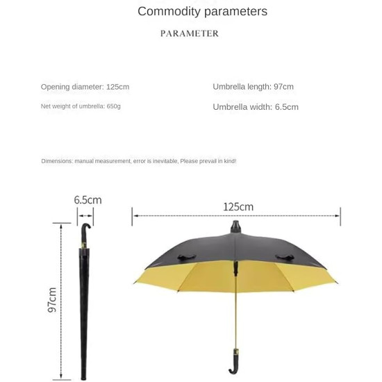 Double layer golf umbrella with automatic straight stem