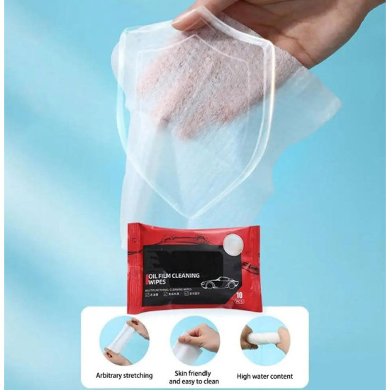 Clear glass cleaner wipes