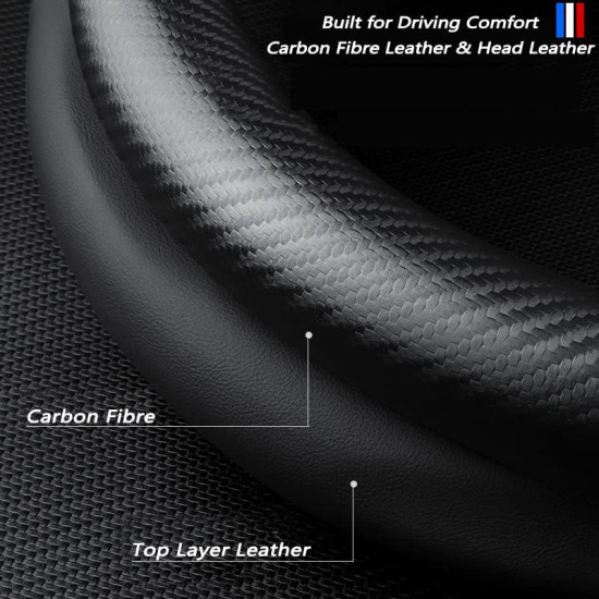 Carbon Fiber Leather Steering Wheel Covers