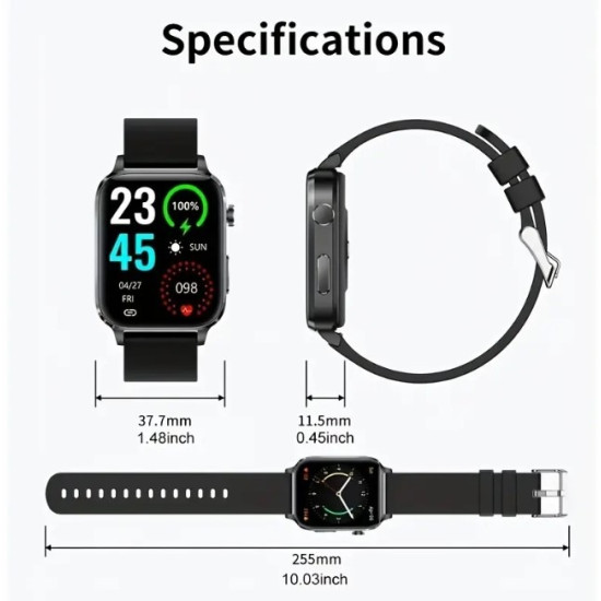 ECG+PPG Blood Pressure & Blood Glucose Monitoring - IP68 Waterproof & Fitness Tracking for Men & Women