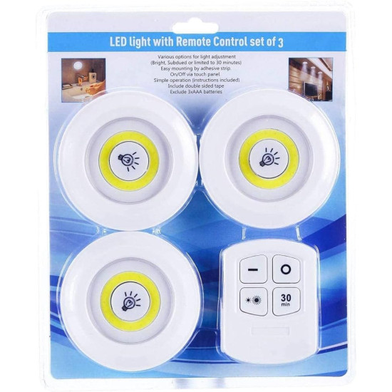 3 Pack LED Remote Control Light