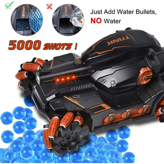 4x4 Monster Truck, Nerf Tank - 5000pcs Water Shots 4WD 6000mAh Rechargeable Battery