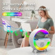 G Bedside Atmosphere Night Light Mobile Wireless Charger Speaker, 3-in-1 Smart Wireless Charging Colorful RGB Atmosphere Night Light