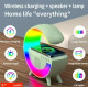 G Bedside Atmosphere Night Light Mobile Wireless Charger Speaker, 3-in-1 Smart Wireless Charging Colorful RGB Atmosphere Night Light