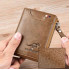 Genuine Leather Zipper RFID Wallet