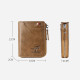 Genuine Leather Zipper RFID Wallet