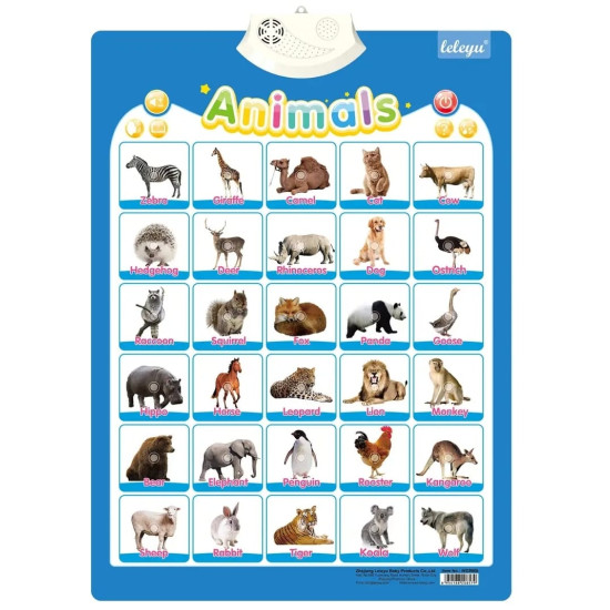 Interactive Learning Charts - ABC, Animals, Fruits, Vegetables, My Body and Numbers.