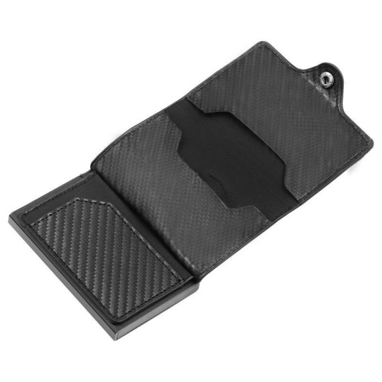 Leather Carbon Fiber RFID Wallet