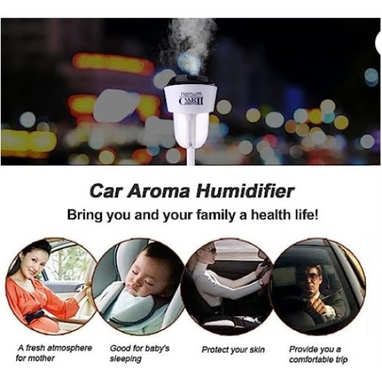 Mini Car Oil Diffuser with Dual USB Charger Adapter,