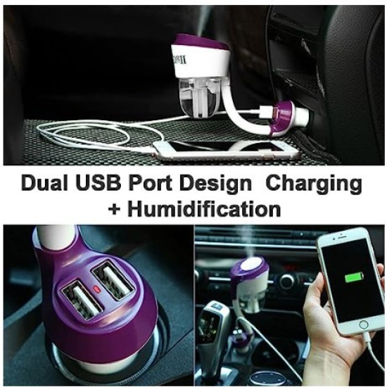 Mini Car Oil Diffuser with Dual USB Charger Adapter,