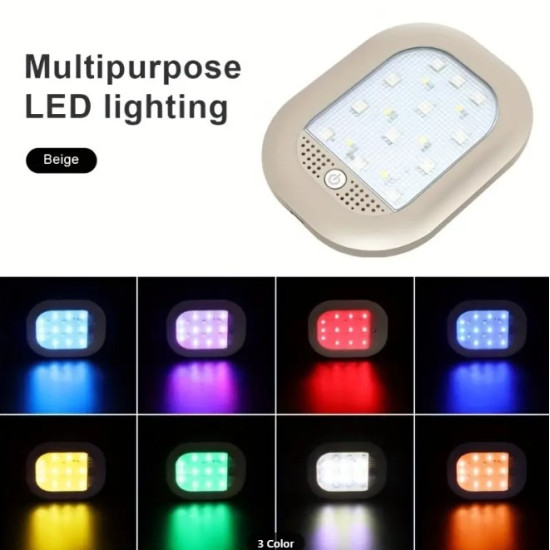 8-Color Car LED Roof Lamp: