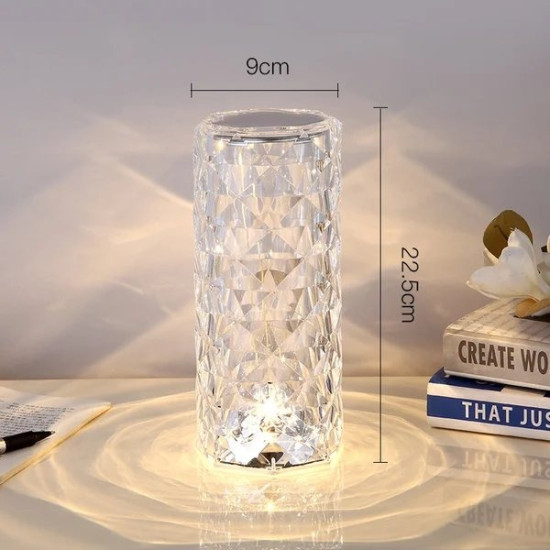 16 Color Touch Rose Crystal Lamp