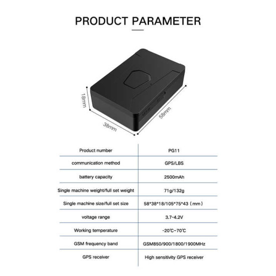 Premium GPS Tracker /5-7 day battery Life