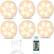 6 pack Rechargeable  LED Lights with remote