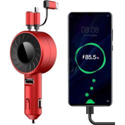 Versatile 3 in 1 Retractable Car Charger