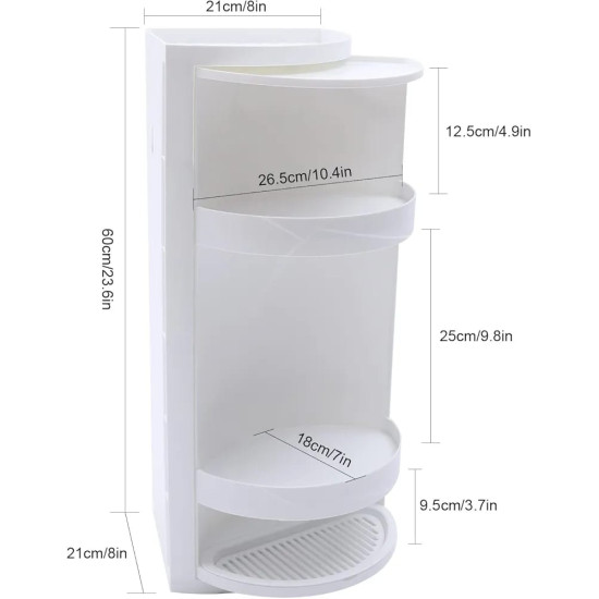 Rotating 3 Tier Corner Shlef